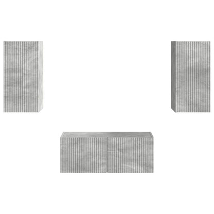 vidaXL TV-Schrankset Wandmontiert 6 pcs Beton Grau Holzwerkstoff