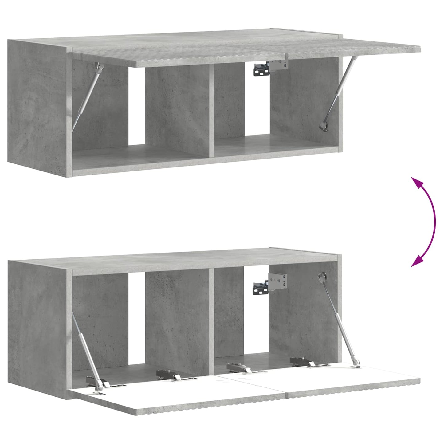 vidaXL TV-Schrankset Wandmontiert 6 pcs Beton Grau Holzwerkstoff