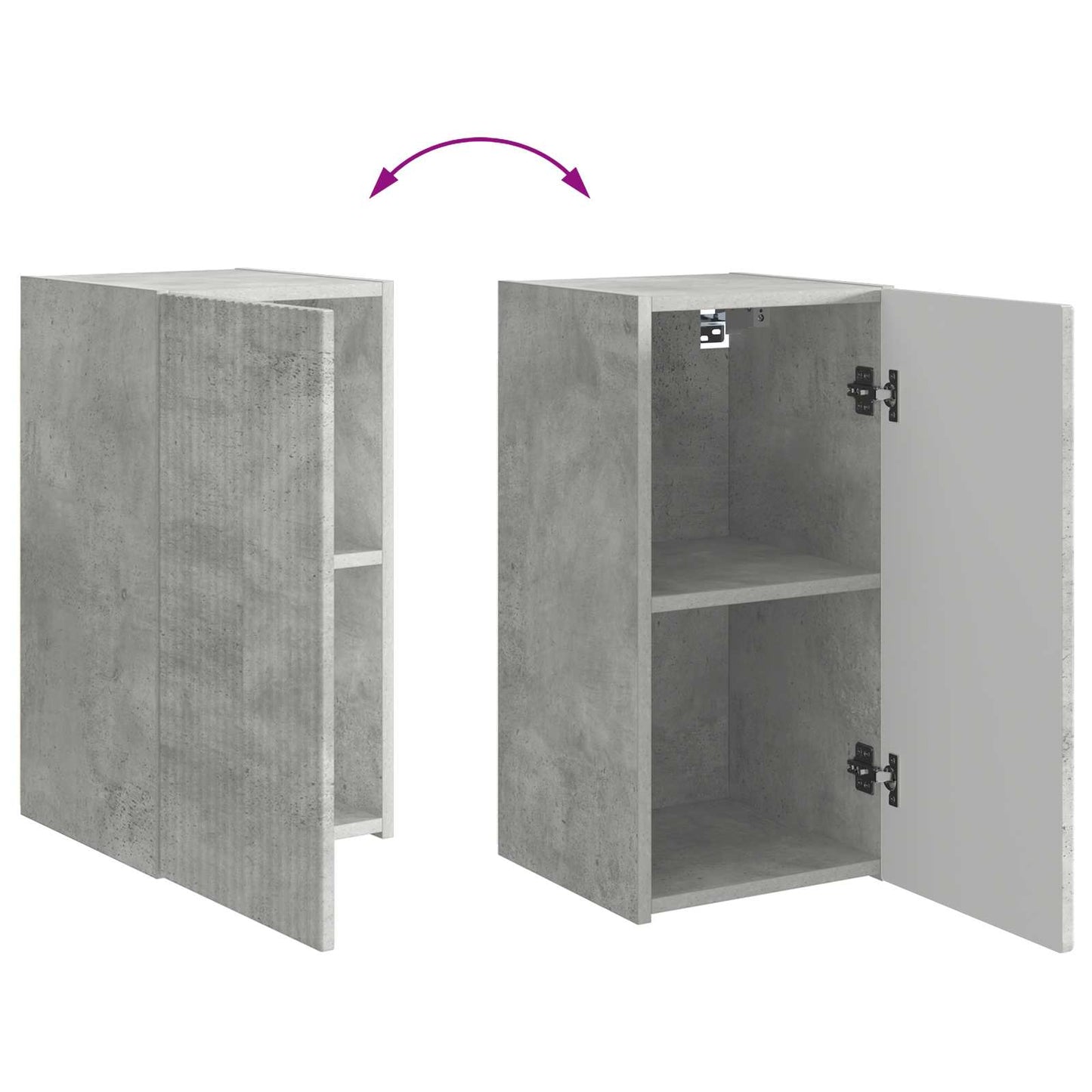 vidaXL TV-Schrankset Wandmontiert 6 pcs Beton Grau Holzwerkstoff