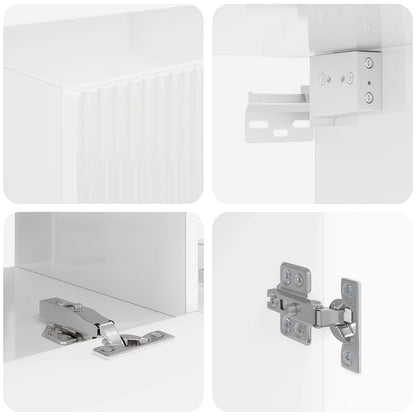 vidaXL TV-Schrankset Wandmontiert 6 pcs Hochglanz Weiß Holzwerkstoff