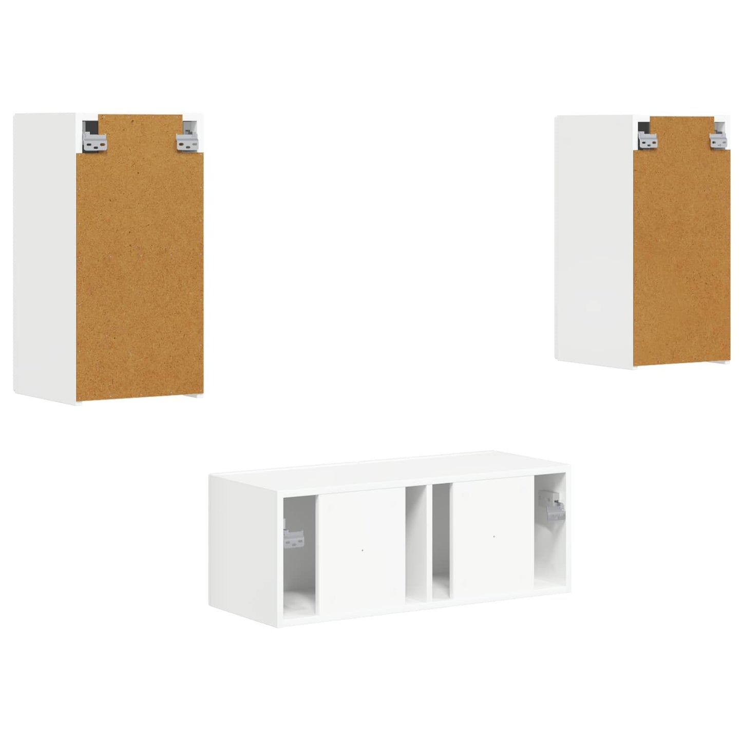 vidaXL TV-Schrankset Wandmontiert 6 pcs Hochglanz Weiß Holzwerkstoff