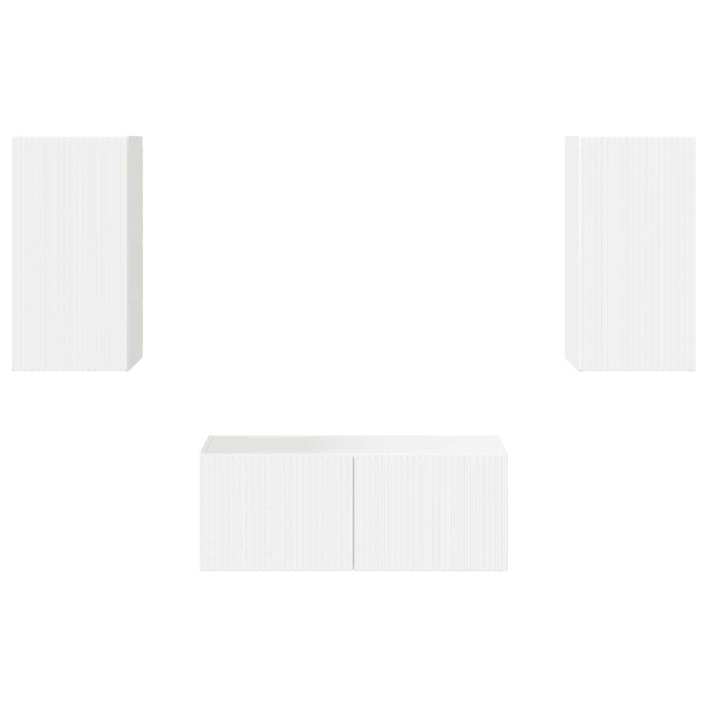 vidaXL TV-Schrankset Wandmontiert 6 pcs Hochglanz Weiß Holzwerkstoff