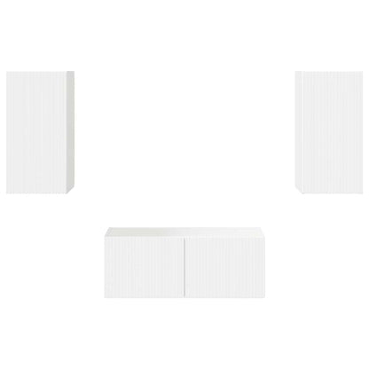vidaXL TV-Schrankset Wandmontiert 6 pcs Hochglanz Weiß Holzwerkstoff