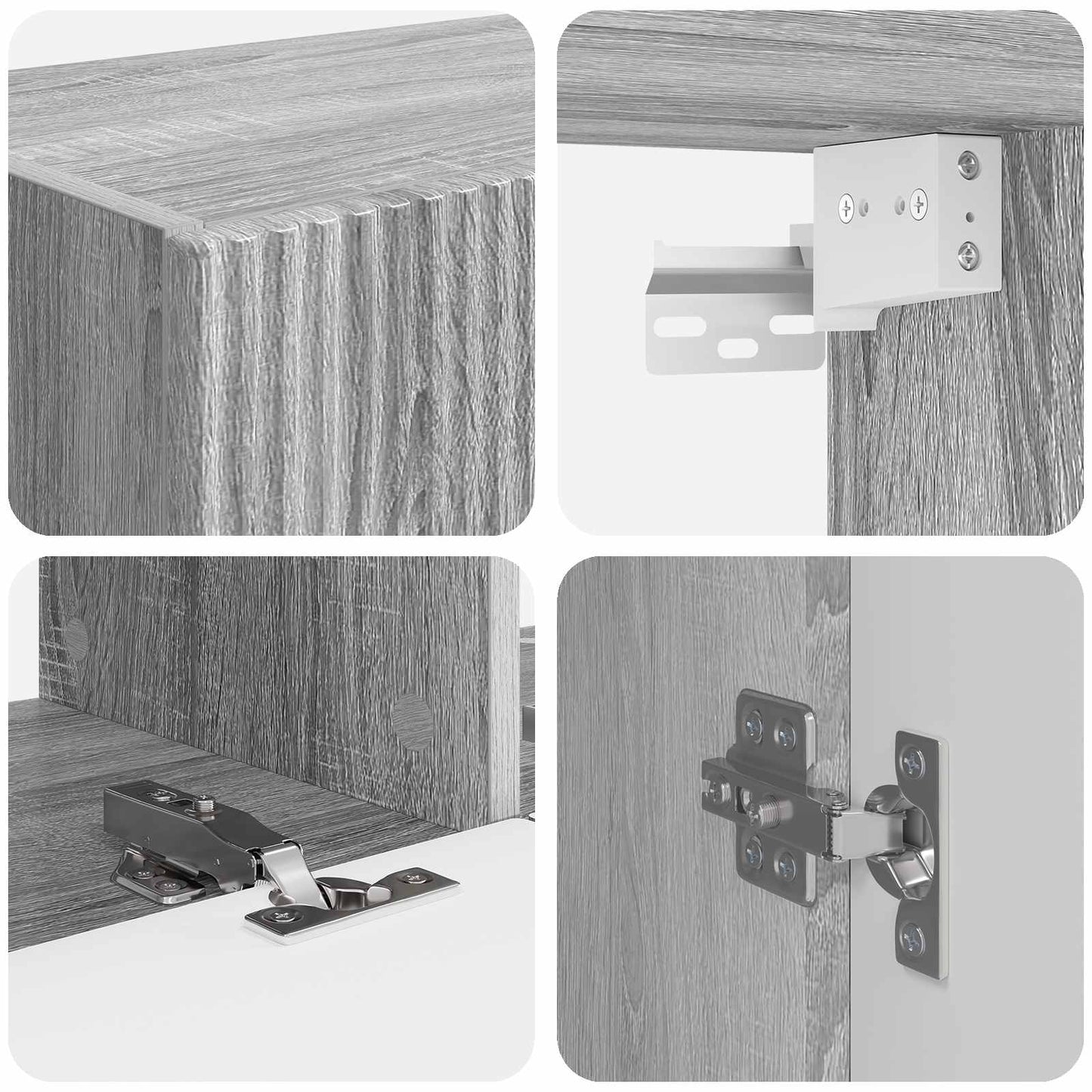 vidaXL TV-Schrankset Wandmontiert 6 pcs Graues Sonoma Holzwerkstoff