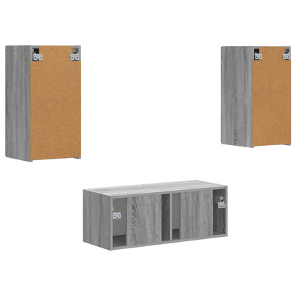 vidaXL TV-Schrankset Wandmontiert 6 pcs Graues Sonoma Holzwerkstoff
