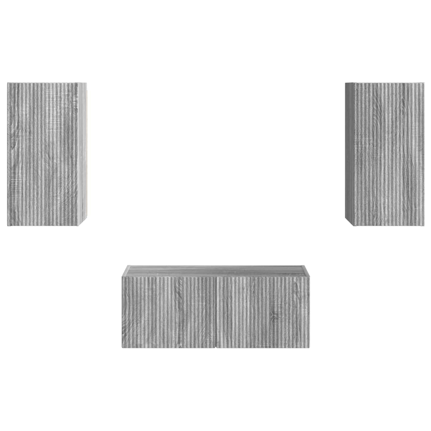 vidaXL TV-Schrankset Wandmontiert 6 pcs Graues Sonoma Holzwerkstoff