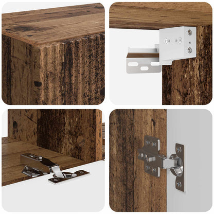 vidaXL TV-Schrankset Wandmontiert 6 pcs Altholz Holzwerkstoff
