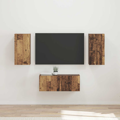 vidaXL TV-Schrankset Wandmontiert 6 pcs Altholz Holzwerkstoff