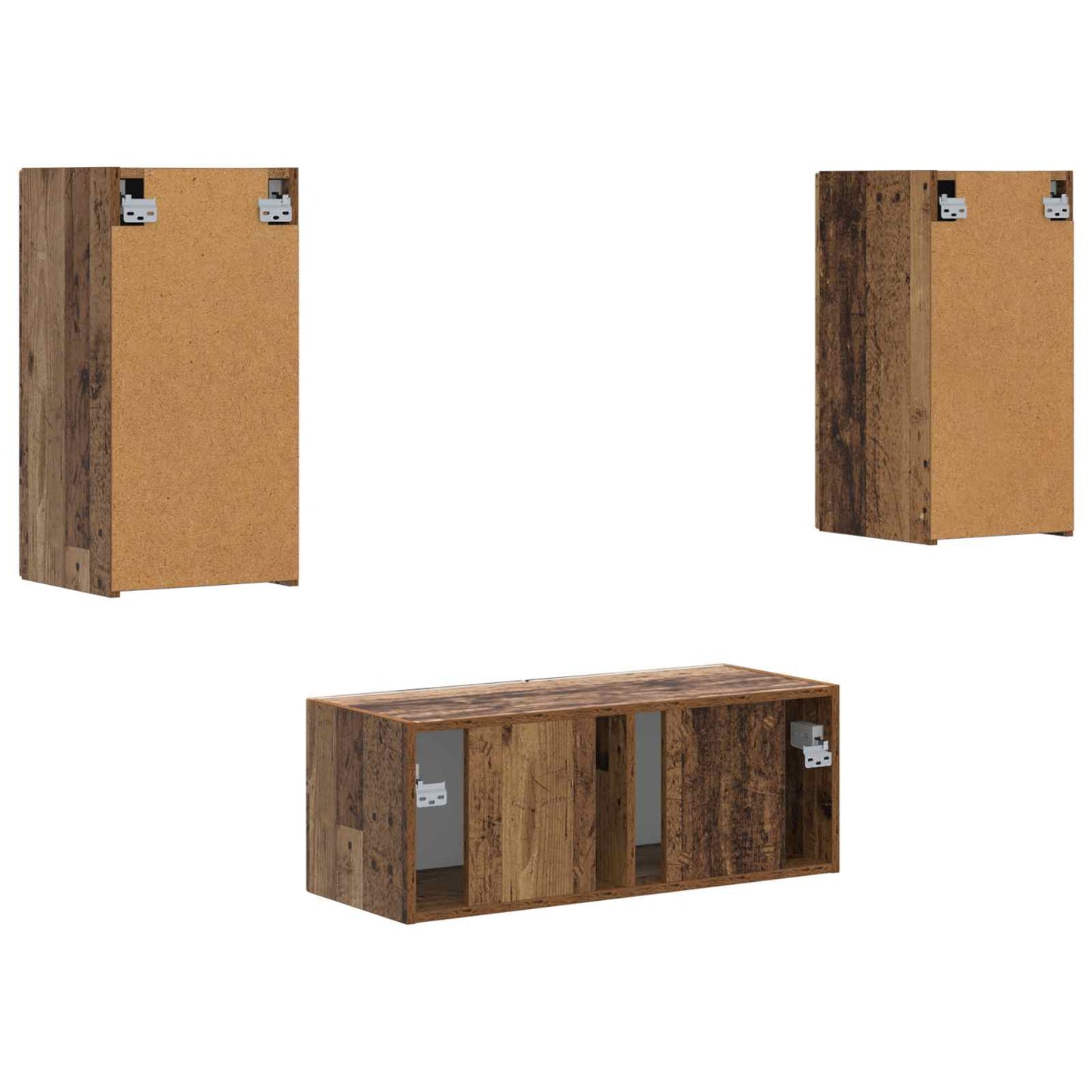 vidaXL TV-Schrankset Wandmontiert 6 pcs Altholz Holzwerkstoff