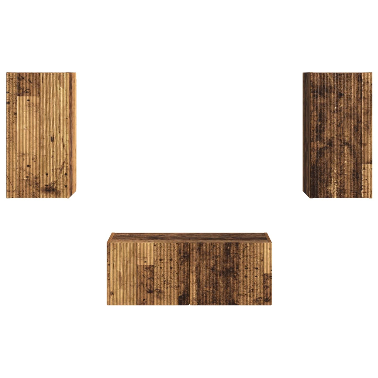 vidaXL TV-Schrankset Wandmontiert 6 pcs Altholz Holzwerkstoff