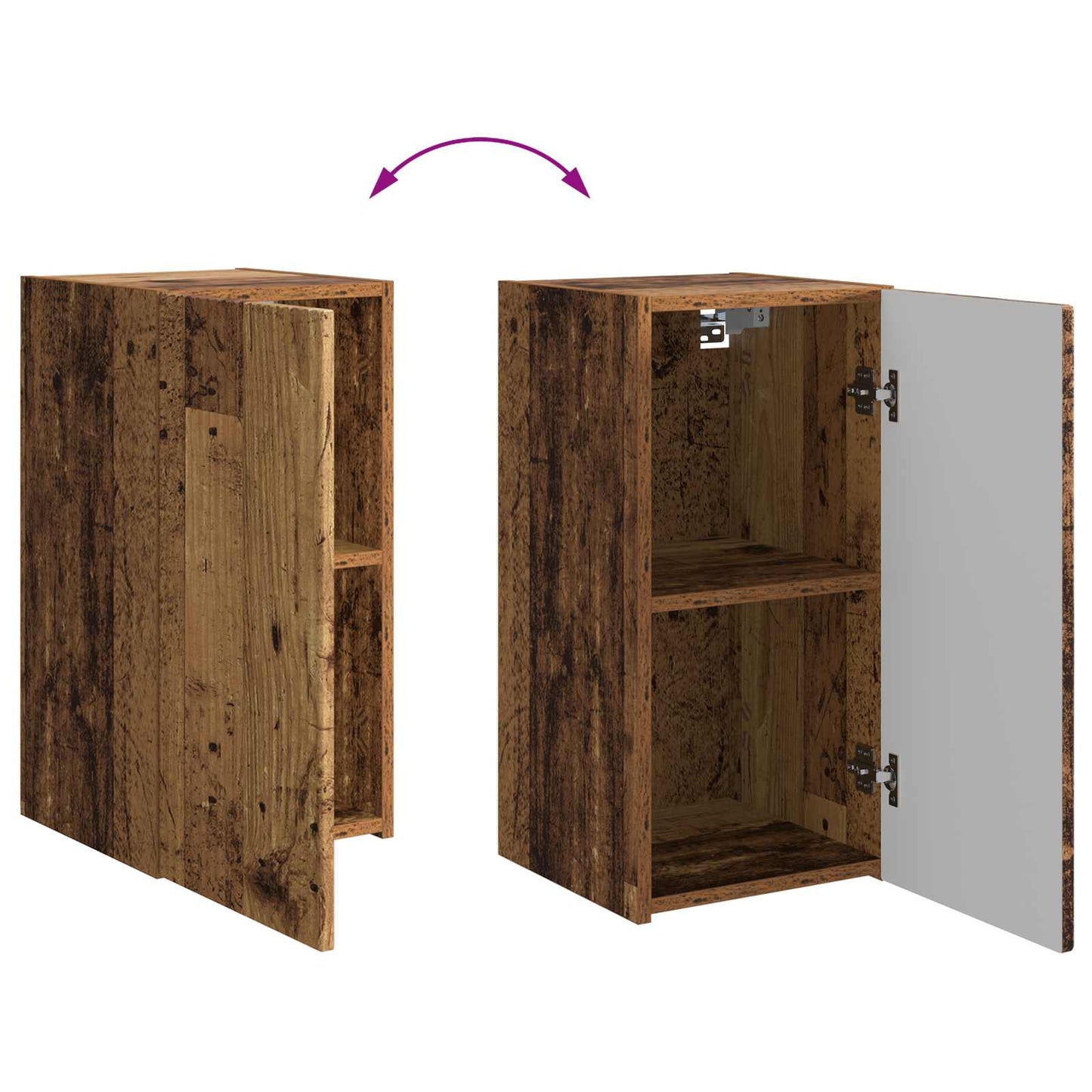 vidaXL TV-Schrankset Wandmontiert 6 pcs Altholz Holzwerkstoff