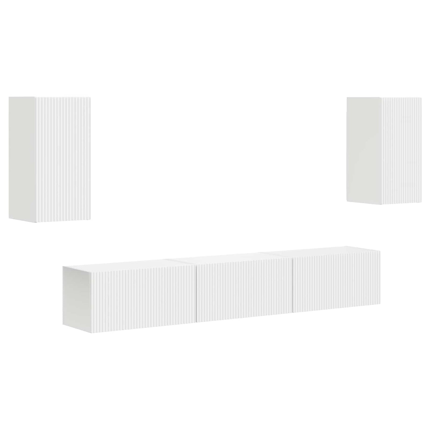 vidaXL TV-Schrankset Wandmontiert 5 pcs Weiß Holzwerkstoff