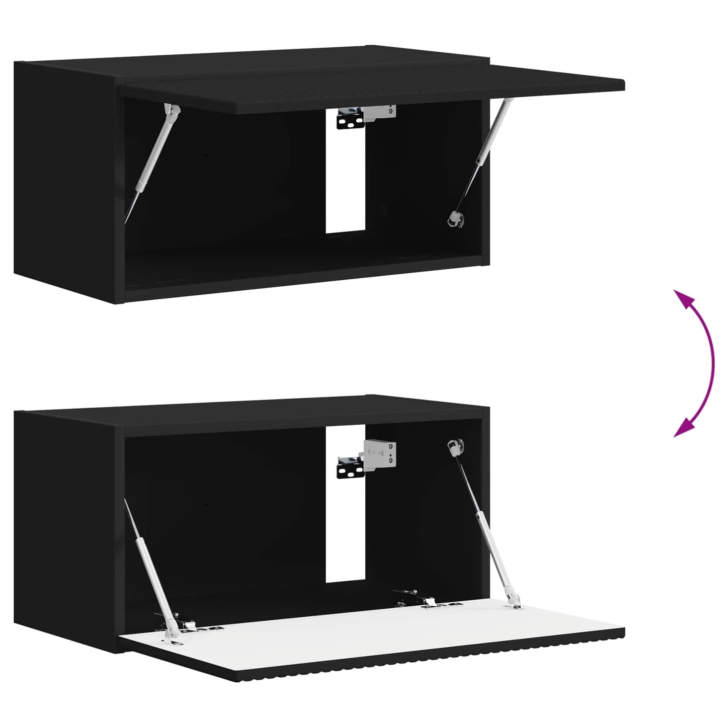 vidaXL TV-Schrankset Wandmontiert 5 pcs Schwarz Holzwerkstoff