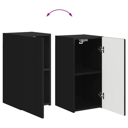 vidaXL TV-Schrankset Wandmontiert 5 pcs Schwarz Holzwerkstoff