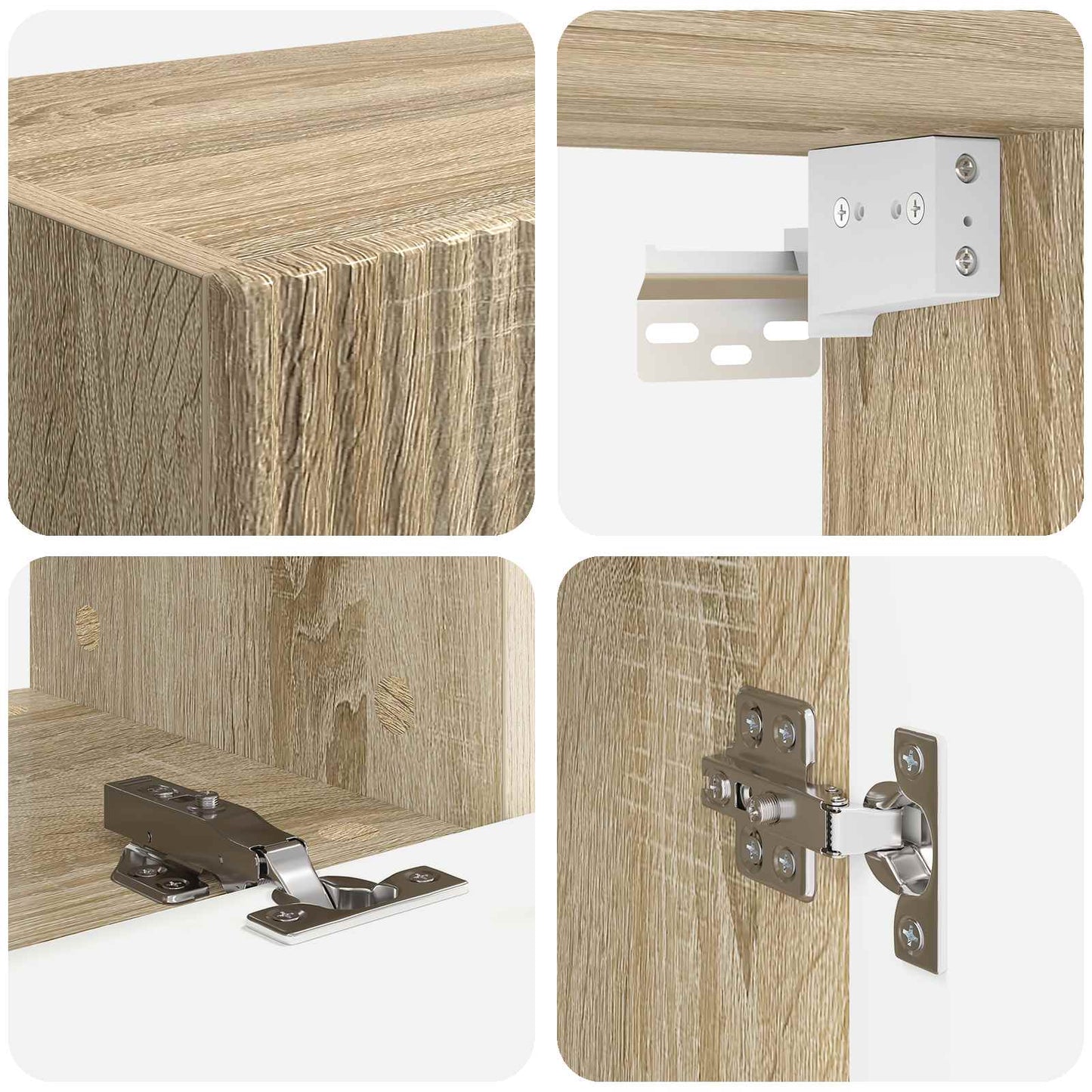 vidaXL TV-Schrankset Wandmontiert 5 pcs Sonoma-Eiche Holzwerkstoff