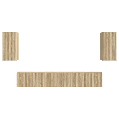 vidaXL TV-Schrankset Wandmontiert 5 pcs Sonoma-Eiche Holzwerkstoff