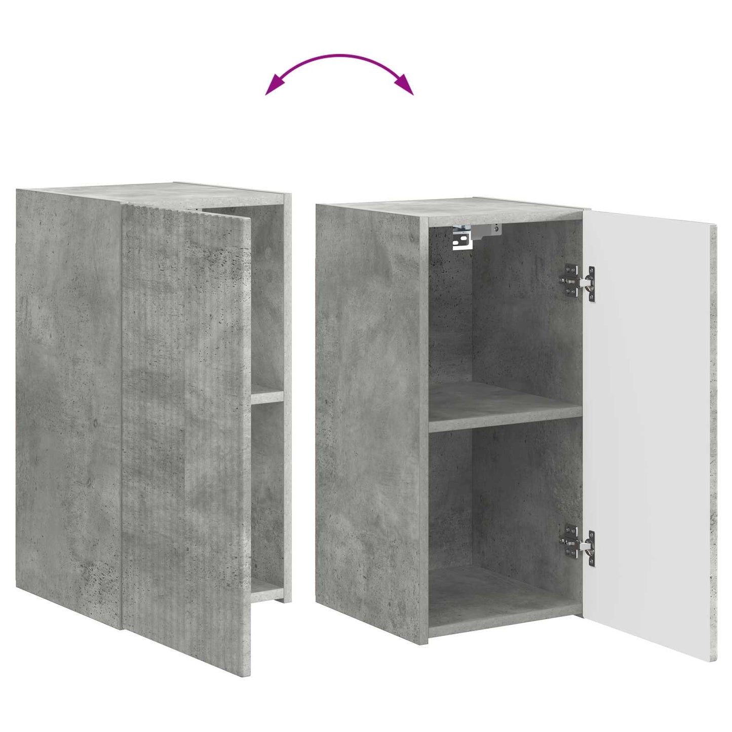 vidaXL TV-Schrankset Wandmontiert 5 pcs Beton Grau Holzwerkstoff
