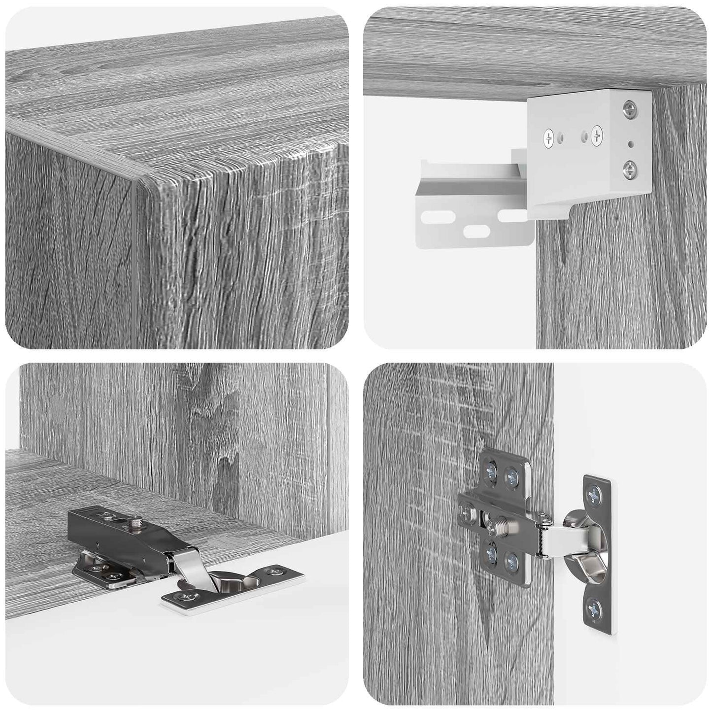 vidaXL TV-Schrankset Wandmontiert 5 pcs Graues Sonoma Holzwerkstoff