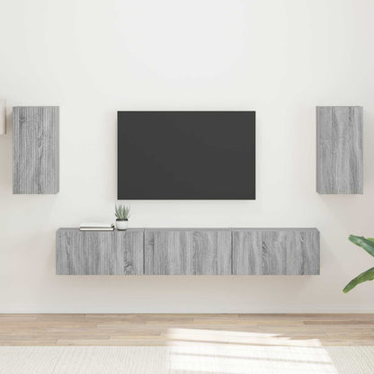 vidaXL TV-Schrankset Wandmontiert 5 pcs Graues Sonoma Holzwerkstoff