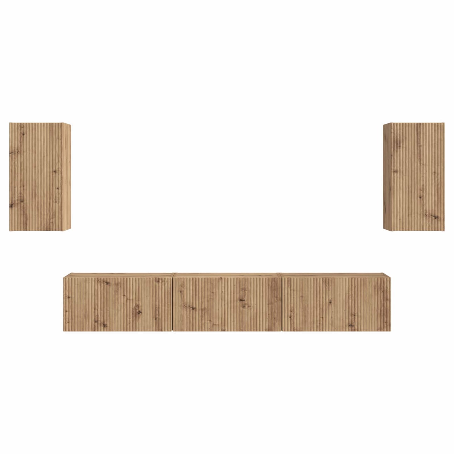 vidaXL TV-Schrankset Wandmontiert 5 pcs Artisan-Eiche Holzwerkstoff