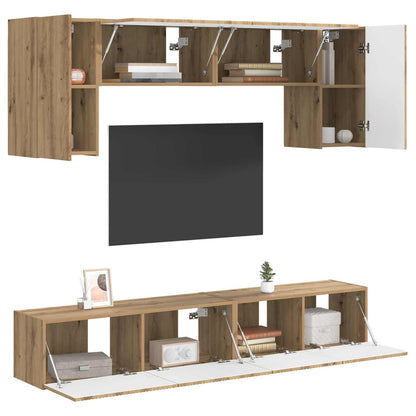 vidaXL TV-Schrankset 4 pcs Geräucherte Eiche Holzwerkstoff
