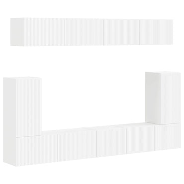 vidaXL TV-Schrankset Wandmontiert 5 pcs Weiß Holzwerkstoff