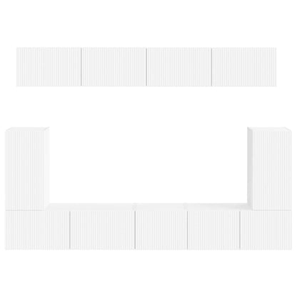 TV-Schrankset Wandmontiert 5 pcs Weiß Holzwerkstoff