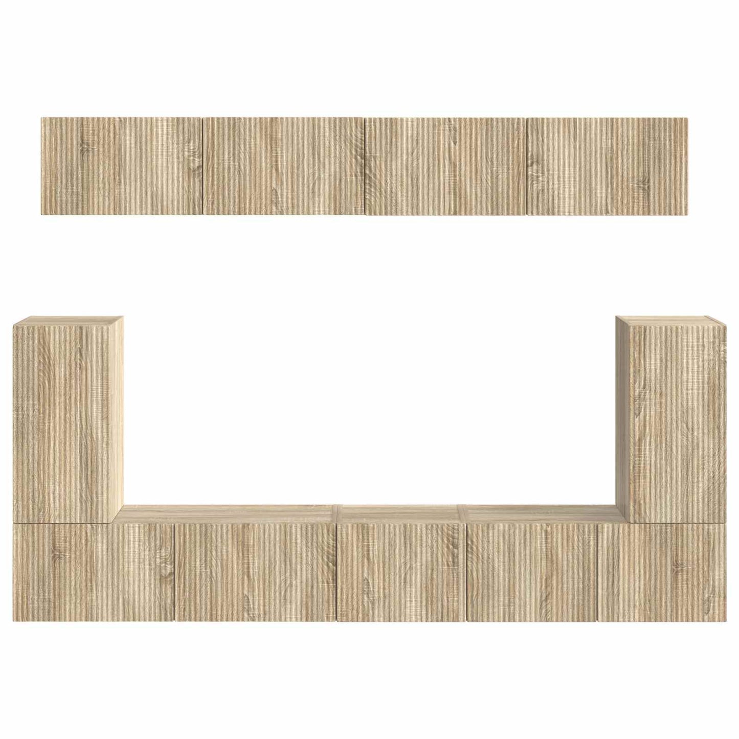 vidaXL TV-Schrankset Wandmontiert 5 pcs Sonoma-Eiche Holzwerkstoff