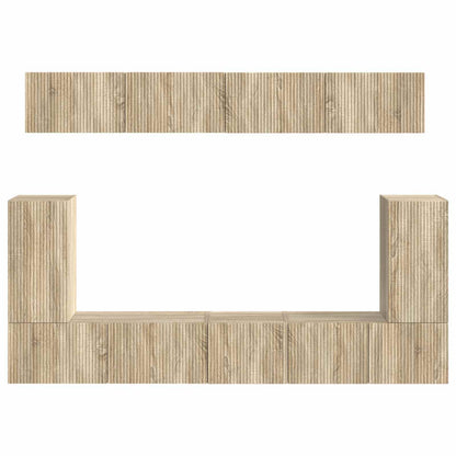 vidaXL TV-Schrankset Wandmontiert 5 pcs Sonoma-Eiche Holzwerkstoff