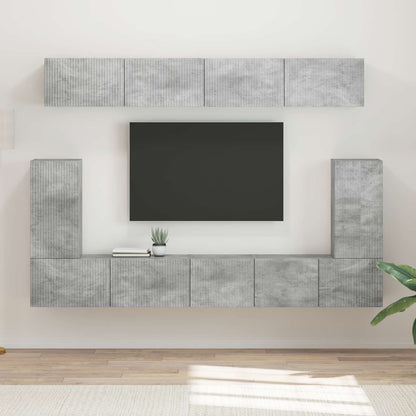 vidaXL TV-Schrankset Wandmontiert 5 pcs Beton Grau Holzwerkstoff