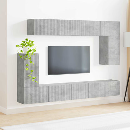 vidaXL TV-Schrankset Wandmontiert 5 pcs Beton Grau Holzwerkstoff
