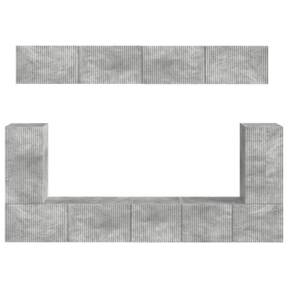 vidaXL TV-Schrankset Wandmontiert 5 pcs Beton Grau Holzwerkstoff