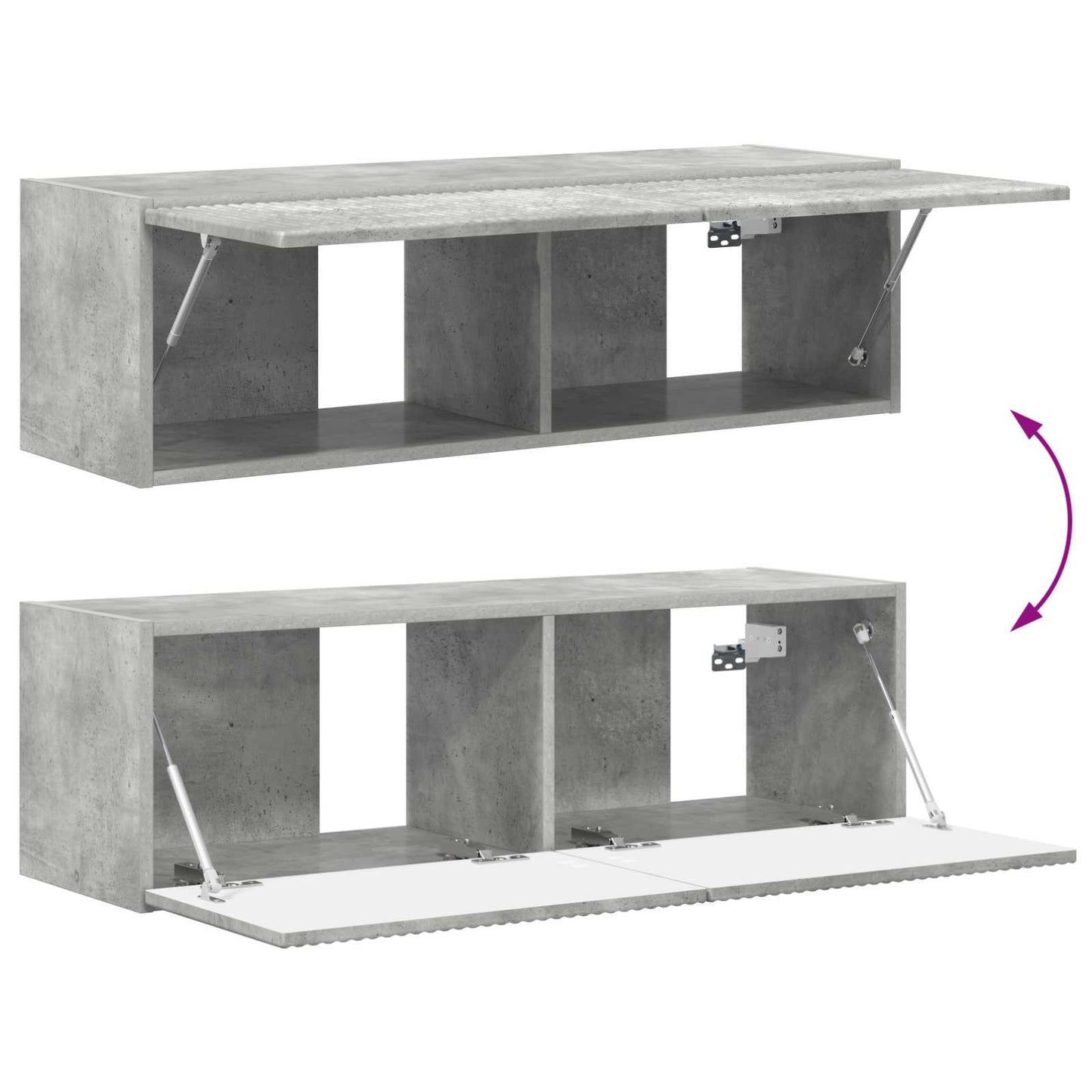 vidaXL TV-Schrankset Wandmontiert 5 pcs Beton Grau Holzwerkstoff