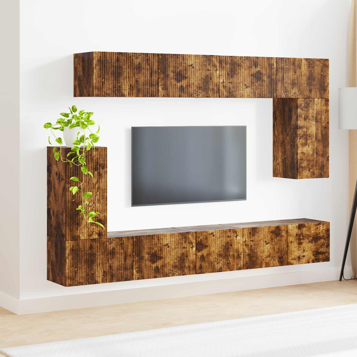 vidaXL TV-Schrankset 5 pcs Geräucherte Eiche Holzwerkstoff