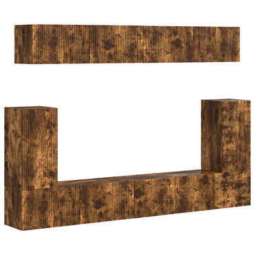 vidaXL TV-Schrankset 5 pcs Geräucherte Eiche Holzwerkstoff