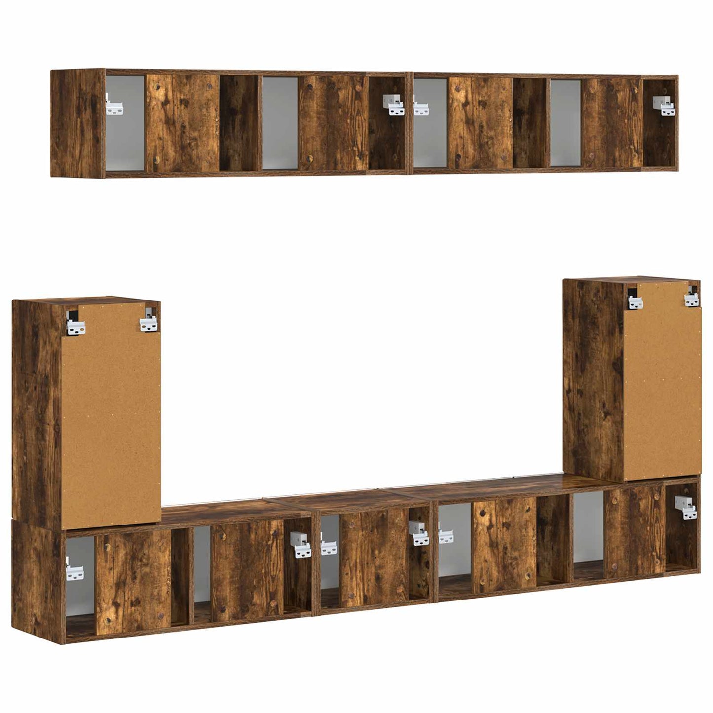 vidaXL TV-Schrankset 5 pcs Geräucherte Eiche Holzwerkstoff