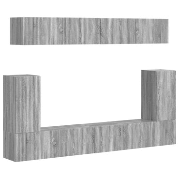 vidaXL TV-Schrankset Wandmontiert 5 pcs Graues Sonoma Holzwerkstoff