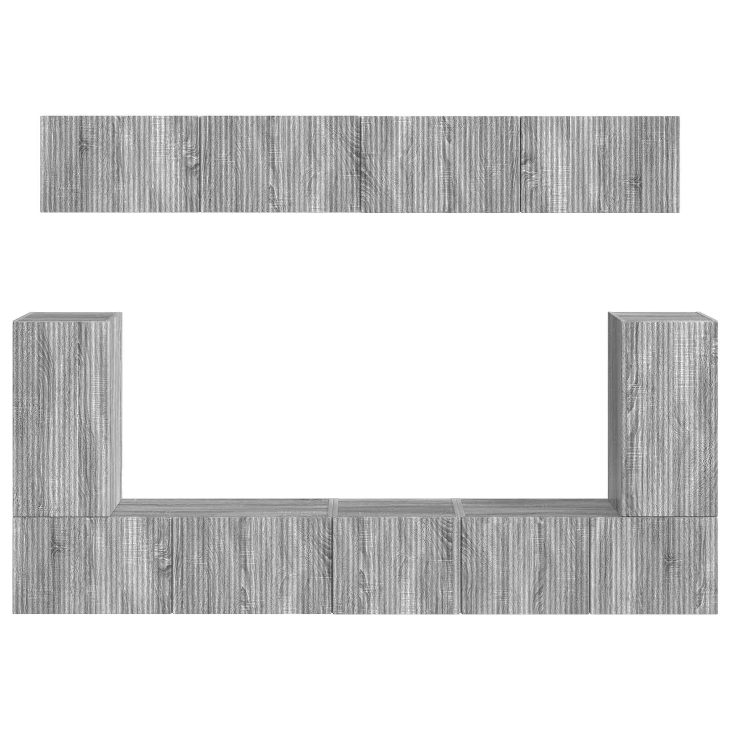 vidaXL TV-Schrankset Wandmontiert 5 pcs Graues Sonoma Holzwerkstoff