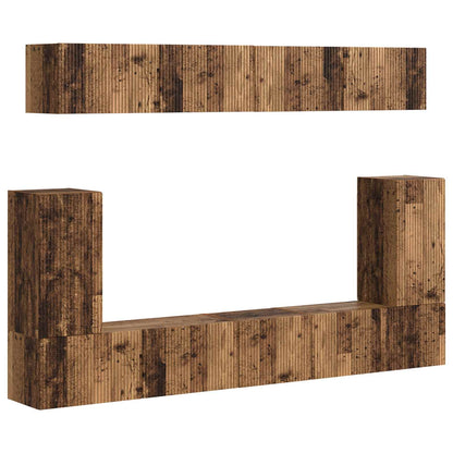 TV-Schrankset Wandmontiert 5 pcs Altholz Holzwerkstoff