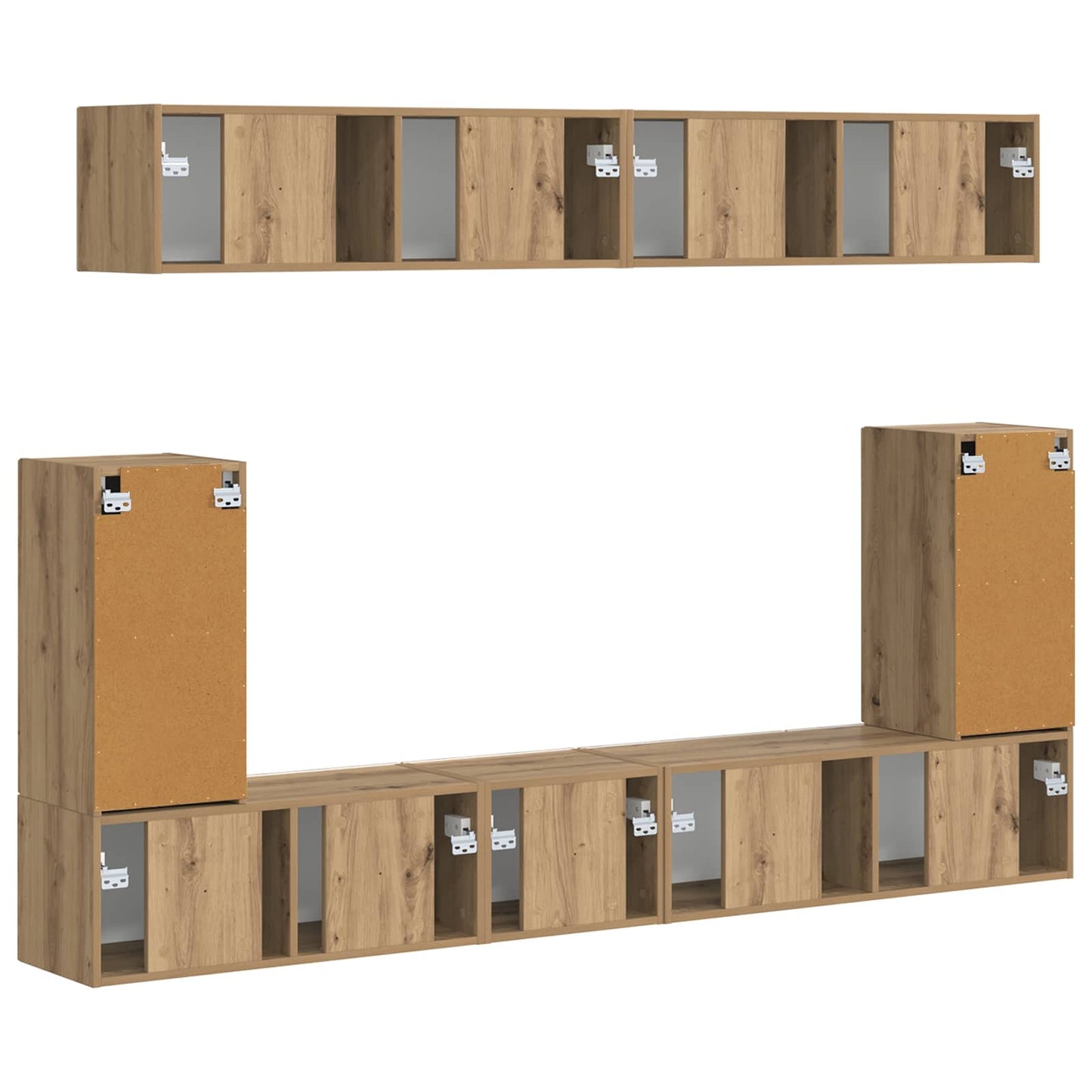 vidaXL TV-Schrankset Wandmontiert 5 pcs Artisan-Eiche Holzwerkstoff