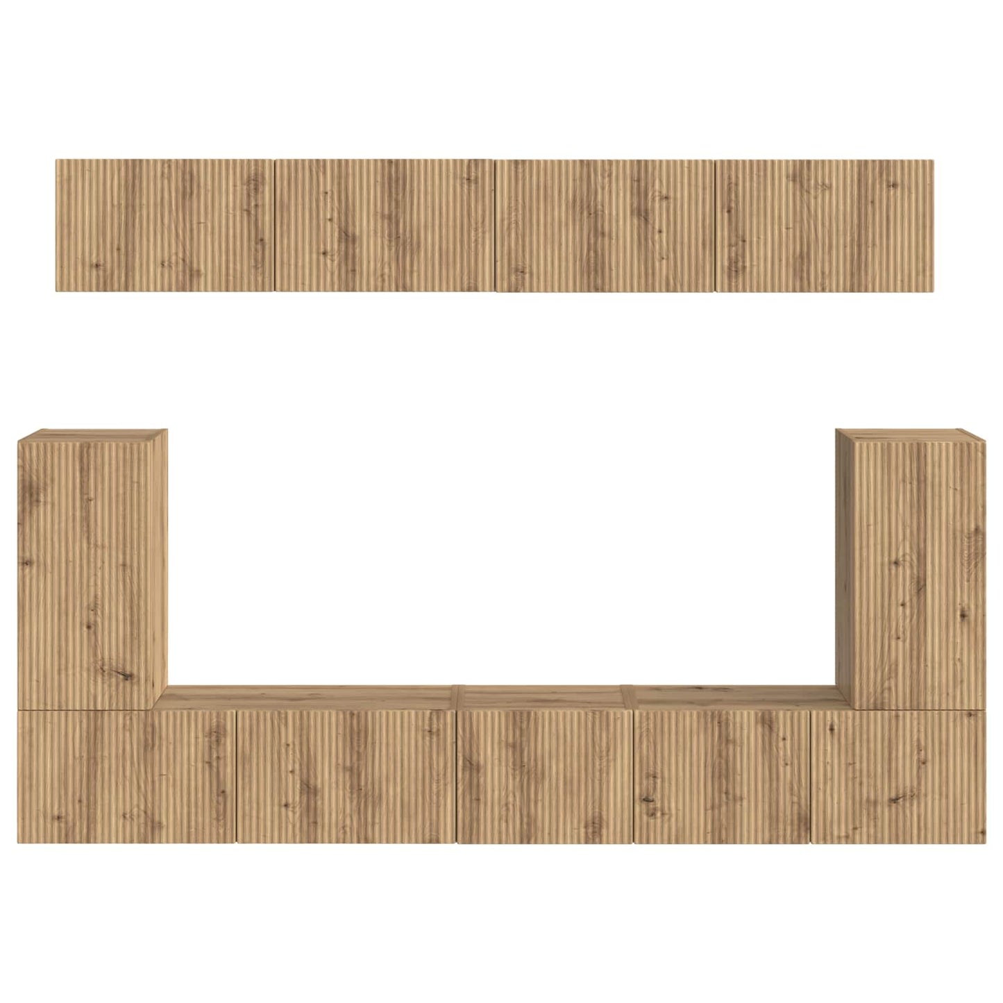 vidaXL TV-Schrankset Wandmontiert 5 pcs Artisan-Eiche Holzwerkstoff