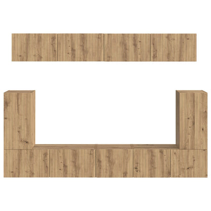 vidaXL TV-Schrankset Wandmontiert 5 pcs Artisan-Eiche Holzwerkstoff