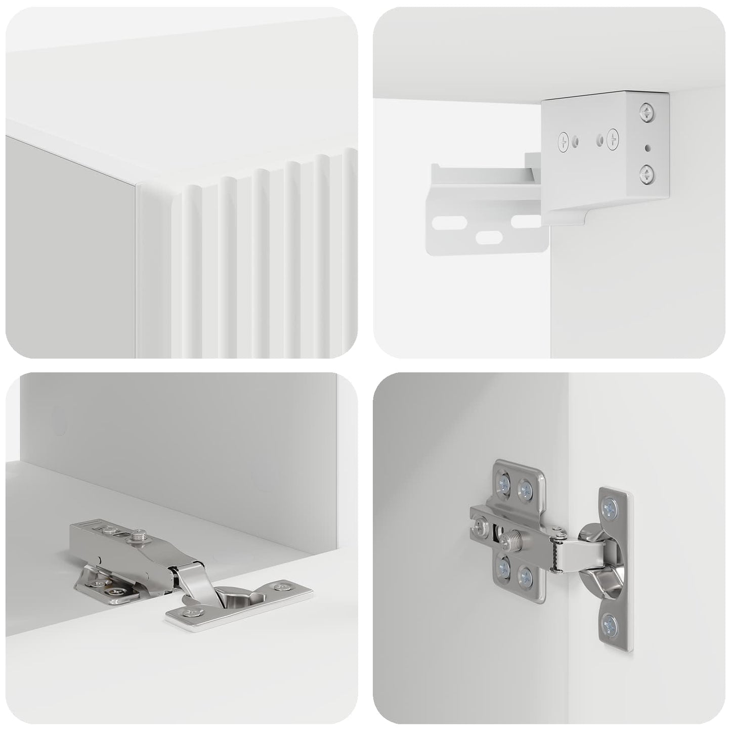 vidaXL TV-Schrankset 5 pcs Weiß Holzwerkstoff