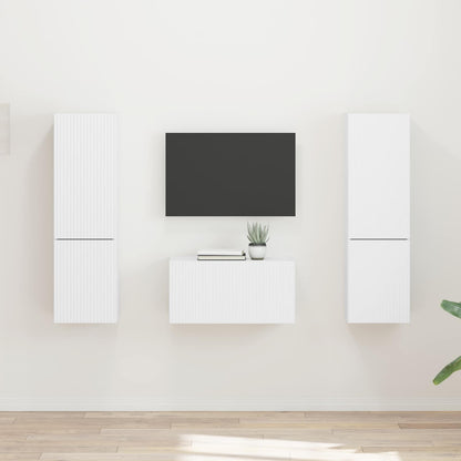 vidaXL TV-Schrankset 5 pcs Weiß Holzwerkstoff