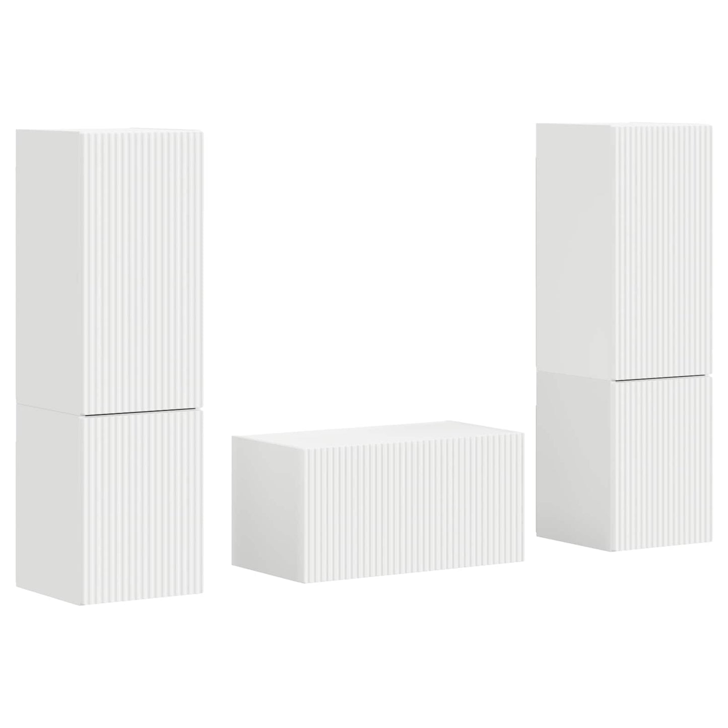 vidaXL TV-Schrankset 5 pcs Weiß Holzwerkstoff