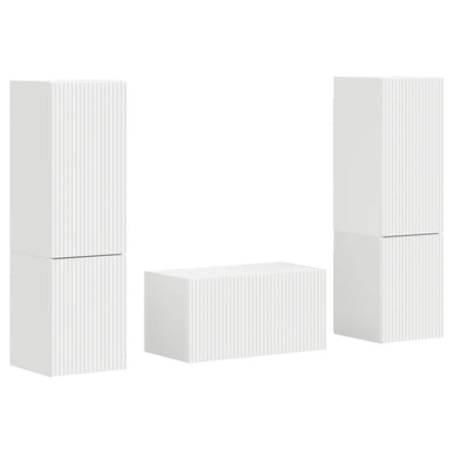 vidaXL TV-Schrankset 5 pcs Weiß Holzwerkstoff