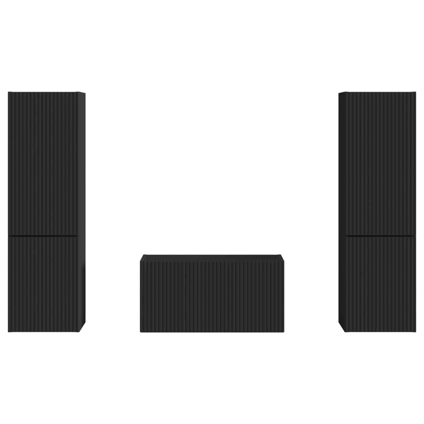 TV-Schrankset 5 pcs Schwarz Holzwerkstoff