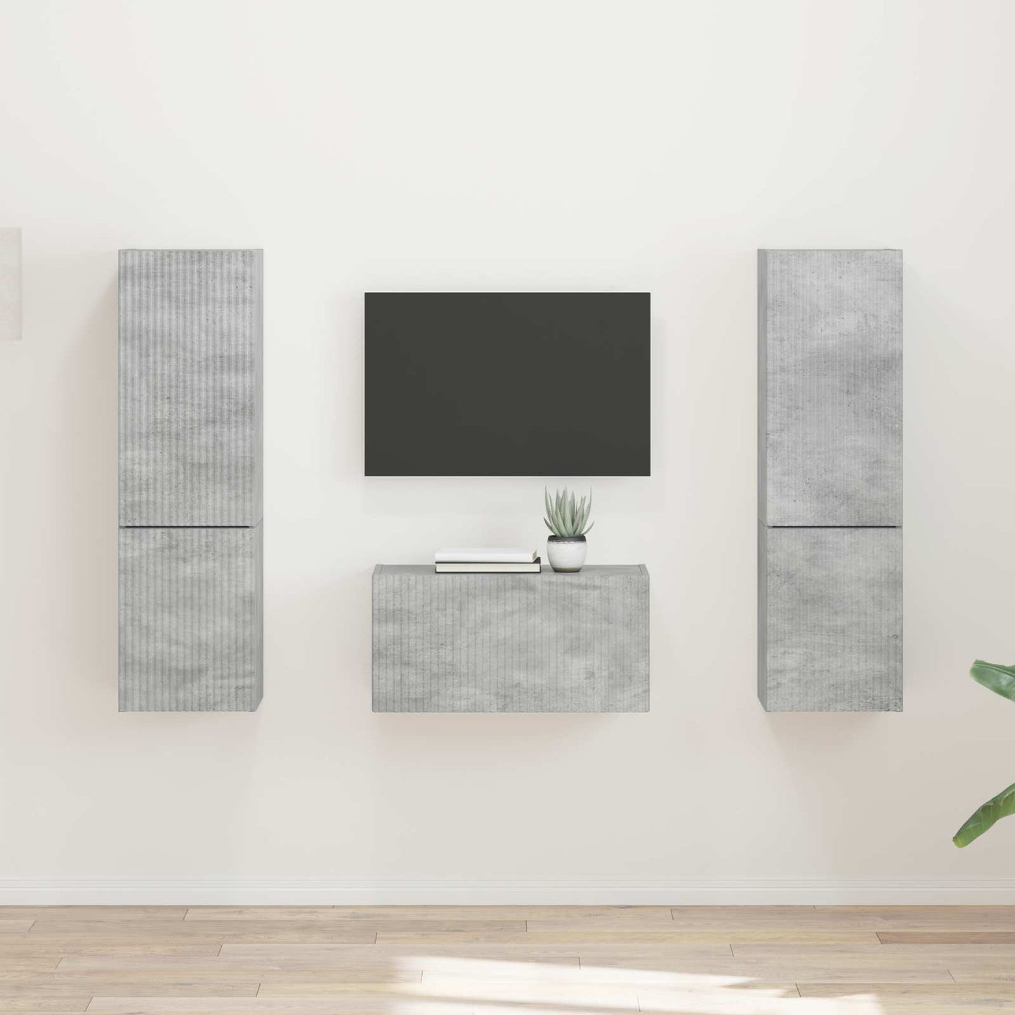vidaXL TV-Schrankset 5 pcs Beton Grau Holzwerkstoff