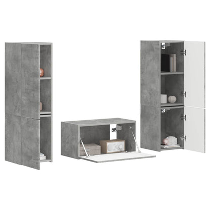 vidaXL TV-Schrankset 5 pcs Beton Grau Holzwerkstoff