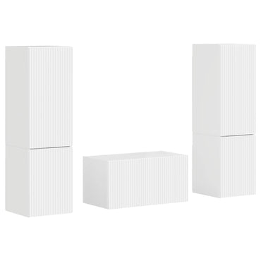 vidaXL TV-Schrankset 5 pcs Hochglanz Weiß Holzwerkstoff